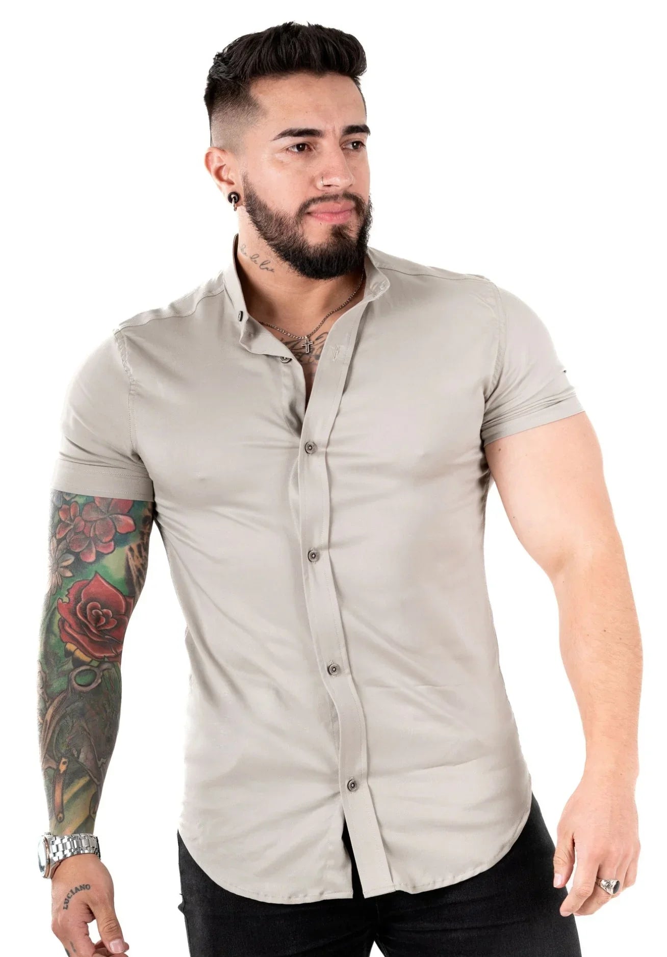 OLIVA SERENO – CAMISA CHALÍS SLIM FIT CUELLO NERU